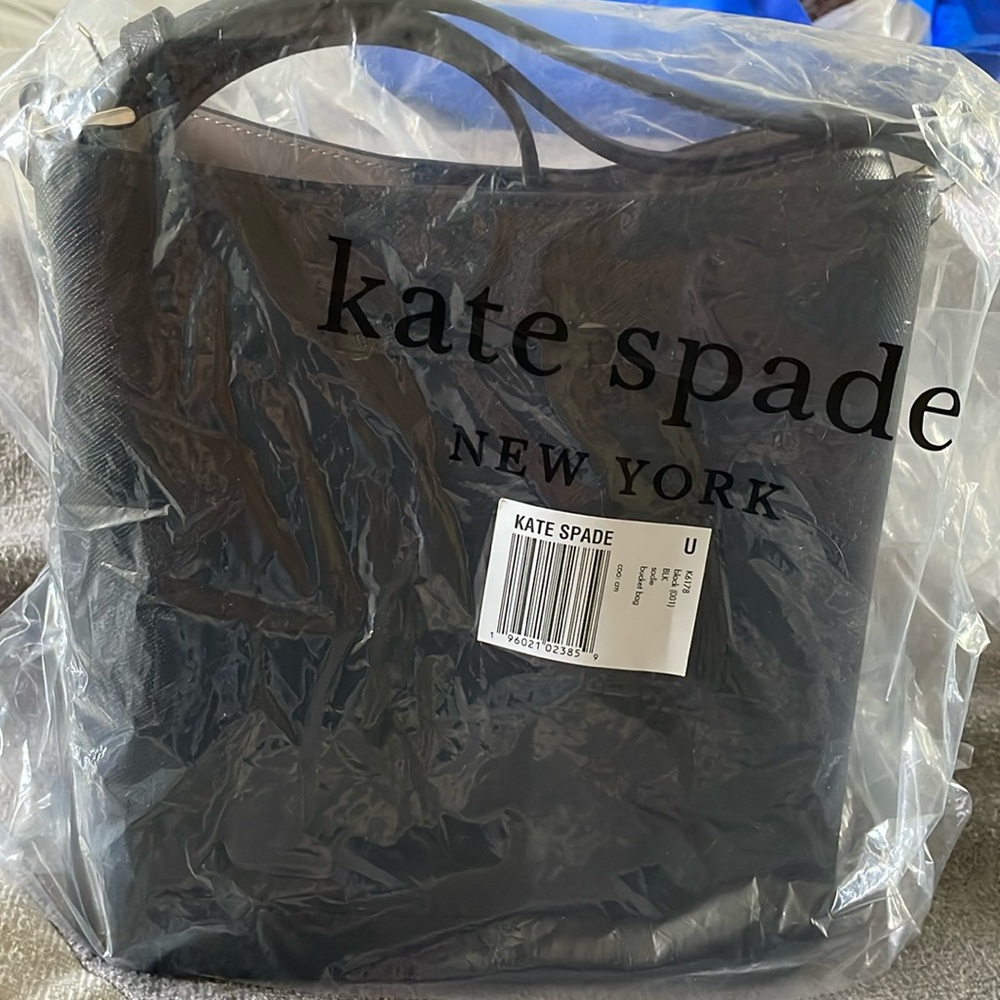 kate spade black sadie bucket bag